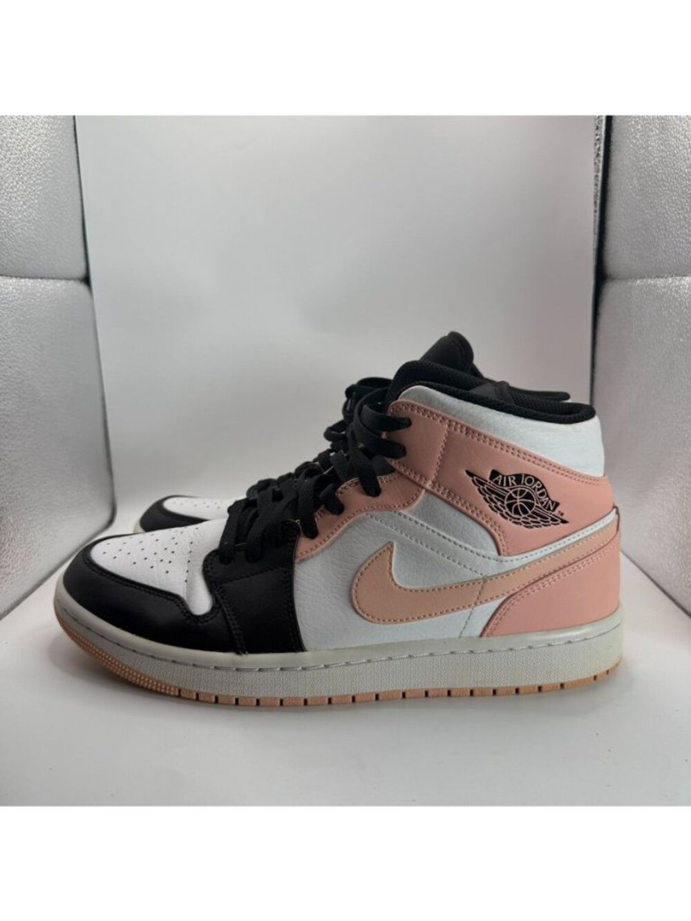 Air Jordan 1 Mid Crimson Tint Arctic Pink Black White Shoes Mens Size 9.5 Sneake - Picture 4 of 8